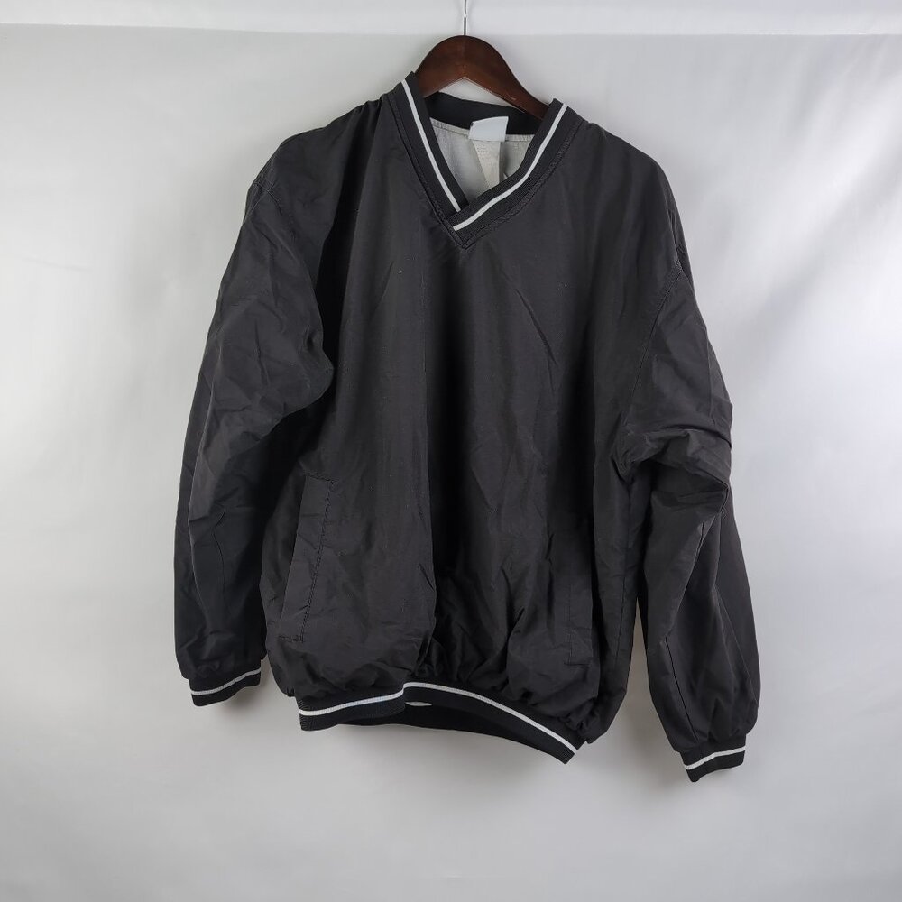 Vintage Rawlings Men's Black/White Sweater Nylon Cotton Lining Pockets, Medium